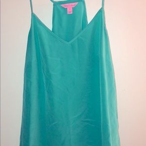 Lilly Pulitzer teal silk top